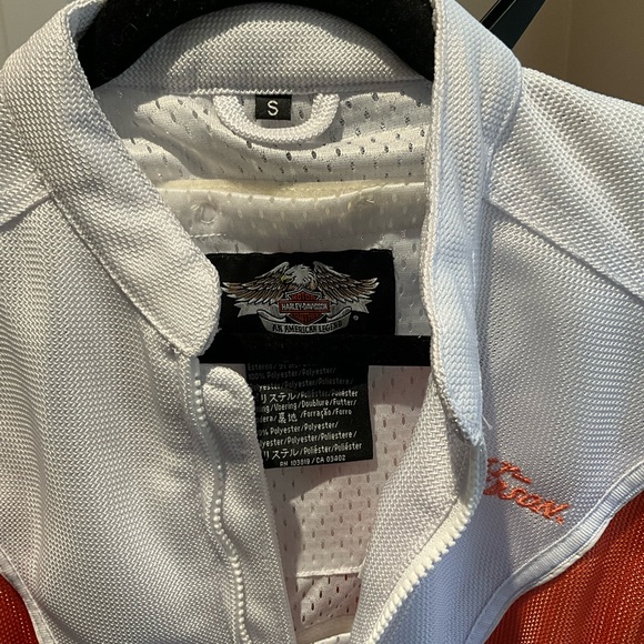 Women’s Harley Davidson Mesh Orange and White Riding Jacket - Picture 3 of 3